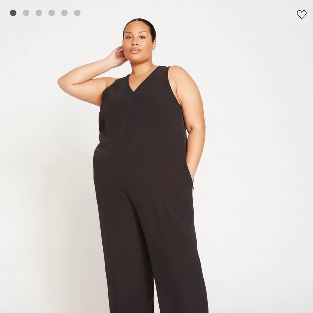 XS (10-12) Universal Standard City Stretch Crepe Jumpsuit in black NWOT